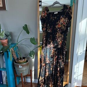 NATURAL LIFE Black Floral Maxi Dress